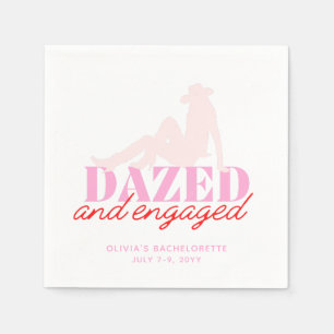 Pink Dazed & Engaged Bachelorette Party Napkin