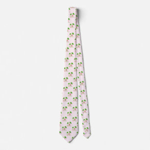 Pink Deck The Palms Tropical Christmas Santa Flami Tie