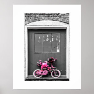 Pink Decorated Kid's Bike Poster