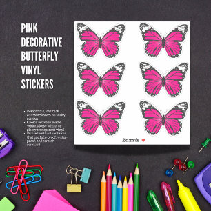 Pink Decorative Butterfly Vinyl Stickers