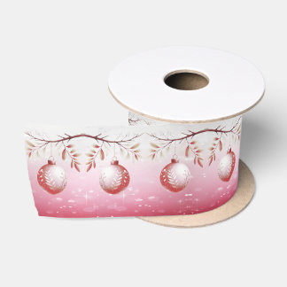Pink Decorative Christmas Ball Satin Ribbon