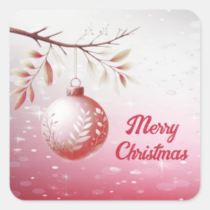 Pink Decorative Christmas Ball Sticker