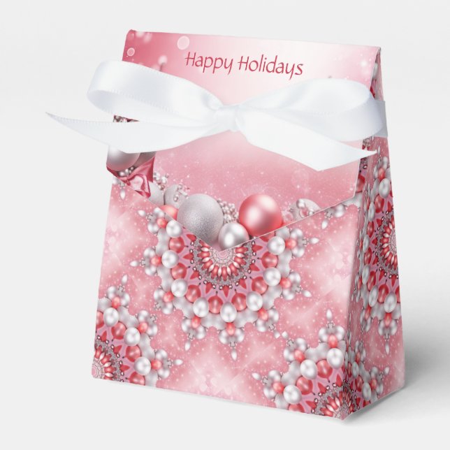 Pink Decorative Holiday Gift Box (Front Side)