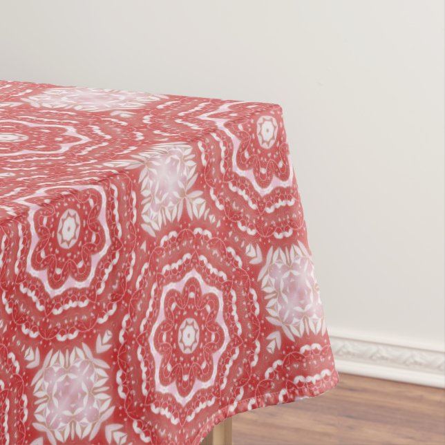 Pink Decorative Holiday Tablecloth (In Situ)