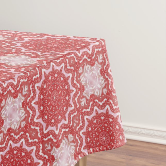 Pink Decorative Holiday Tablecloth (In Situ)