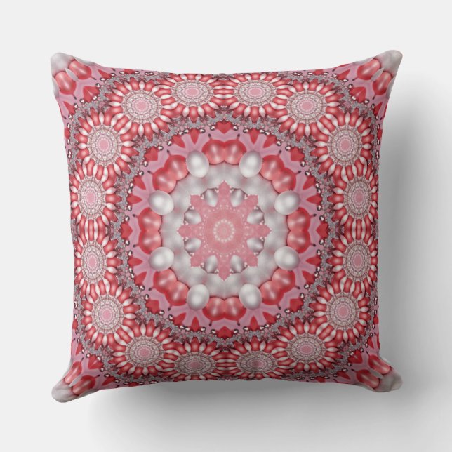 Pink Decorative Holiday Throw Pillow (Back)