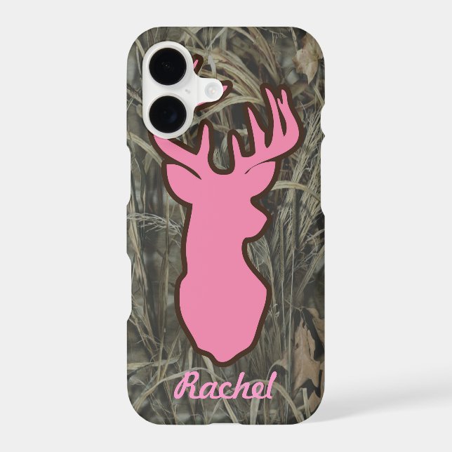 Pink Deer Head Camo Phone case (Back)