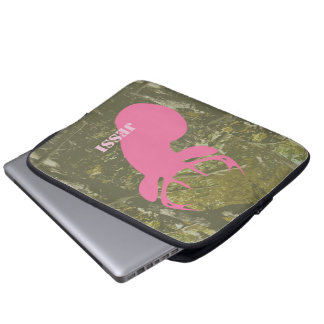 Pink Deer Head & Camouflage Electronics Bag