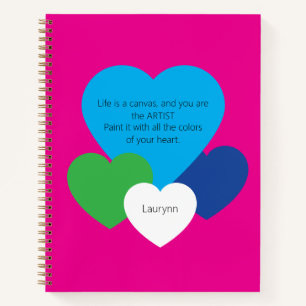 Pink Deluxe Notebook w/ Hearts