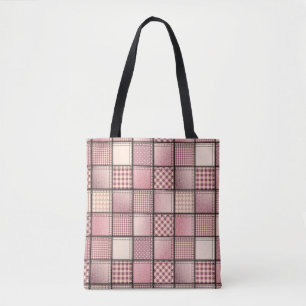 Pink Denim Tote Bag