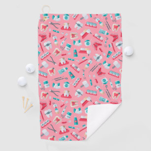Pink Dental Pattern Golf Towel