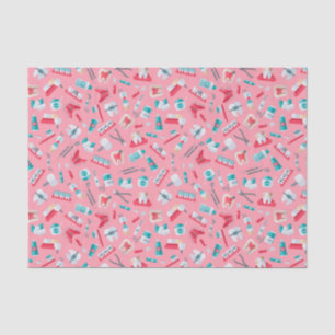 Pink Dental Pattern Tissue Paper
