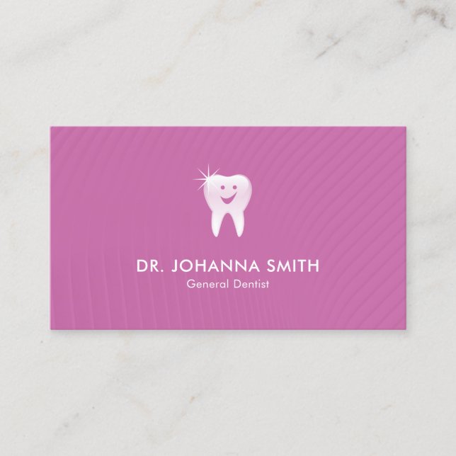 Pink Dentist Smiling Tooth Dental Appointment (Front)
