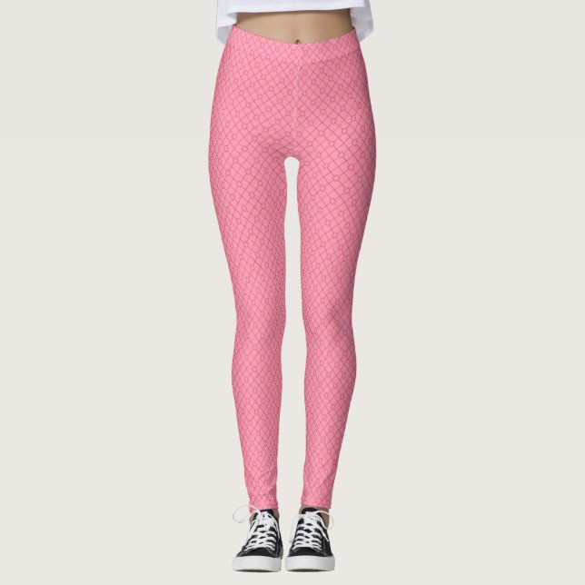 Pink Design Leggings - Valentine's Yoga Pants (Front)