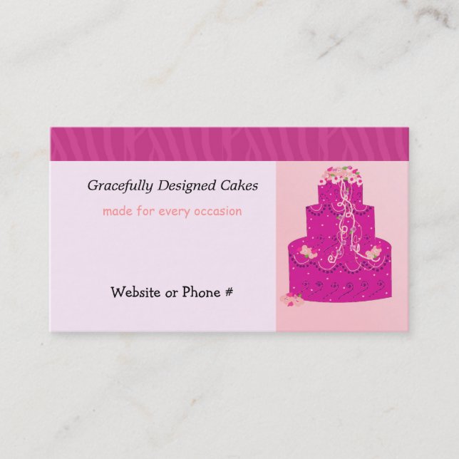 Pink Designer Cake Business Card (Front)