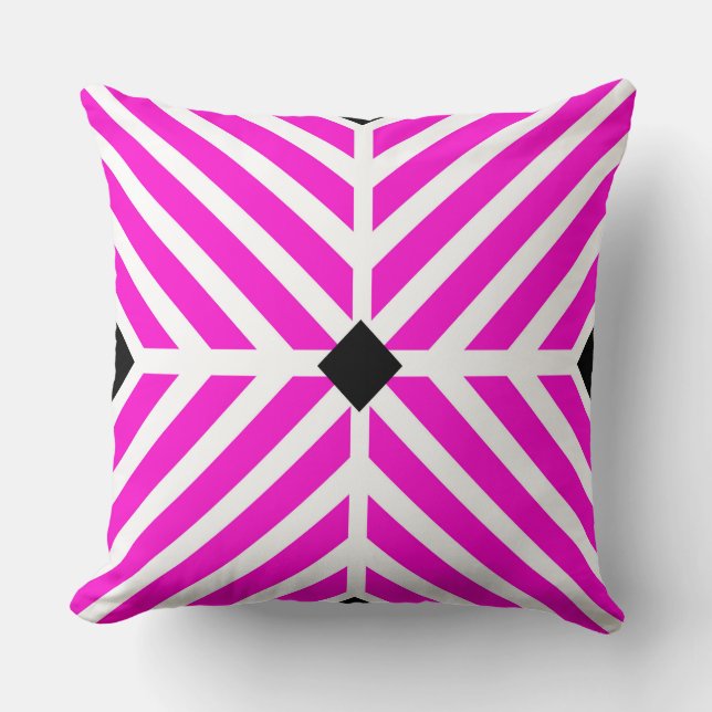 Pink Diagonal Stripes Cushion (Front)