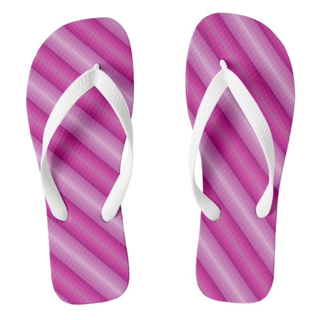 Pink Diagonal Stripes Jandals (Footbed)