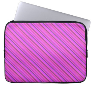 Pink diagonal stripes laptop sleeve