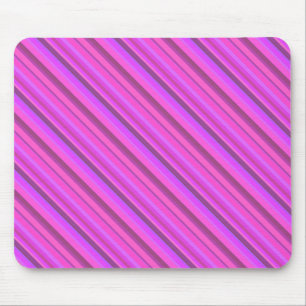 Pink diagonal stripes mouse pad