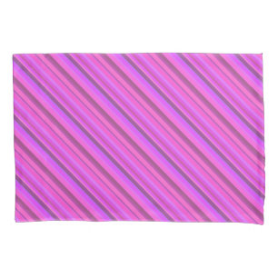 Pink diagonal stripes pillowcase