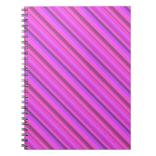 Pink diagonal stripes spiral notebook