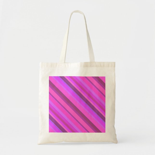 Pink diagonal stripes tote bag (Front)