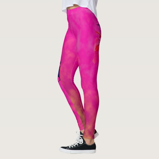 pink diamomnd floral leggings (Left)