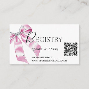  Pink Diamond Coquette Bow Baby Shower  Enclosure Card