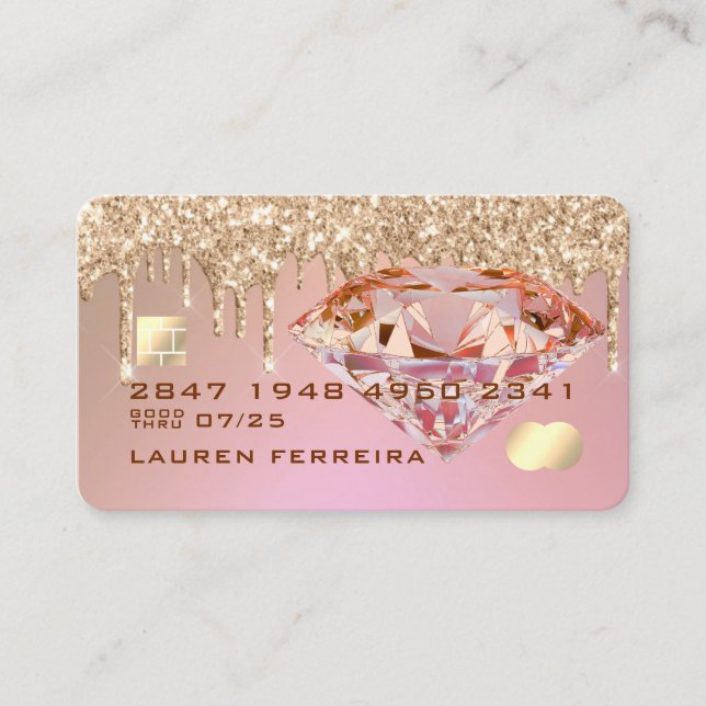 Pink Diamond Credit Card Design (Front)