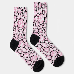 Pink Diamond Gemstones Glam Chic Elegant Fun Socks