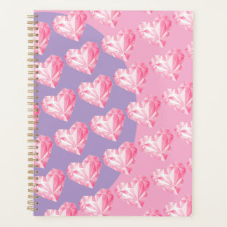 Pink Diamond Heart Pattern – Cute & Stylish Design Planner