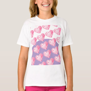 Pink Diamond Heart Pattern – Cute & Stylish T-Shirt