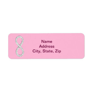 Pink Diamond Infinity Wedding Address Labels