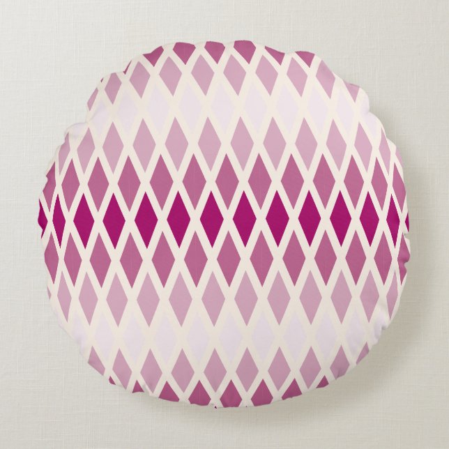 Pink Diamond Ombre Round Cushion (Front)
