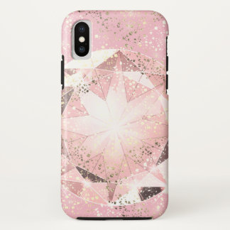 Pink Diamond on Light Pastel with Gold Sparkle iPhone X Case