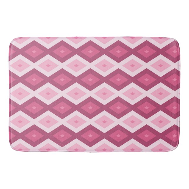 Pink diamond pattern bath mat (Front)