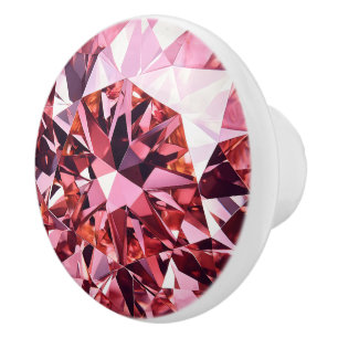 Pink Diamond Pattern Ceramic Knob