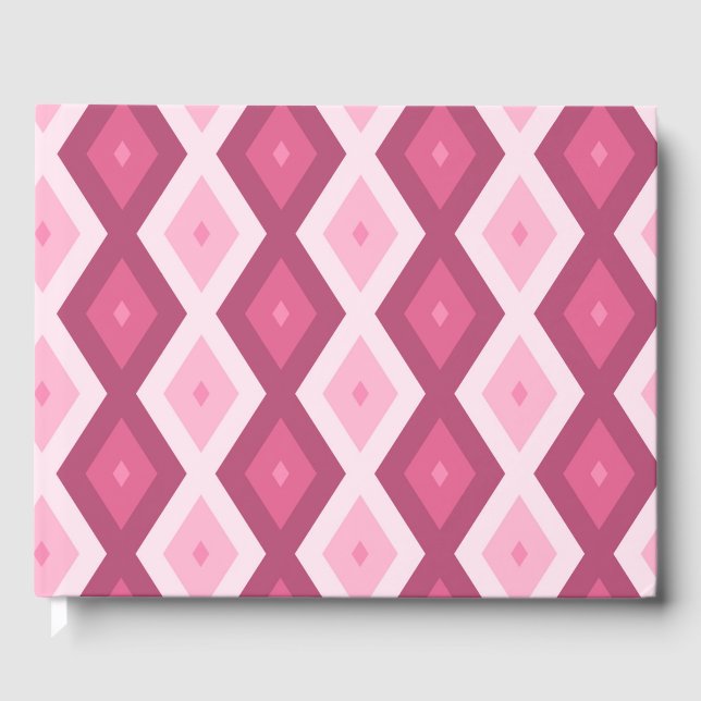 Pink diamond pattern guest book (Front)