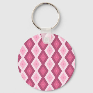 Pink diamond pattern key ring