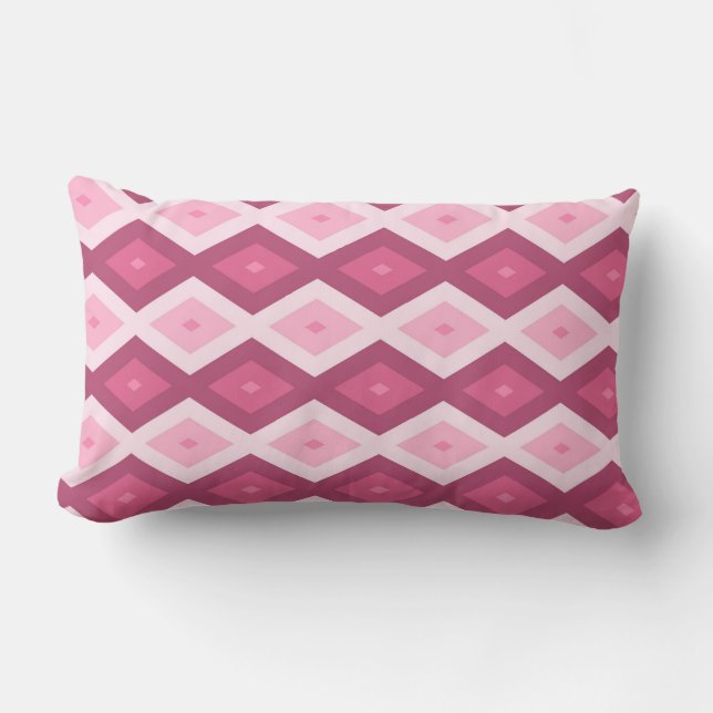 Pink diamond pattern lumbar cushion (Front)