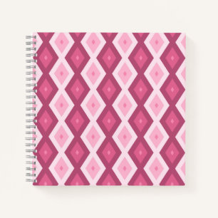 Pink diamond pattern notebook