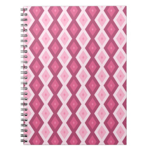 Pink diamond pattern notebook