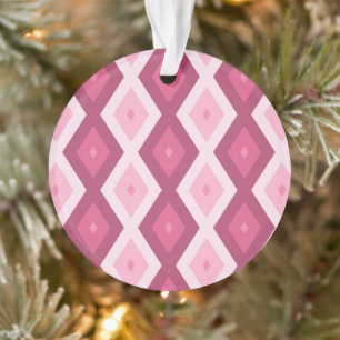 Pink diamond pattern ornament