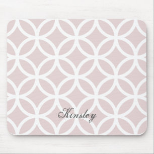 Pink Diamond Pattern Personalised Mousepad