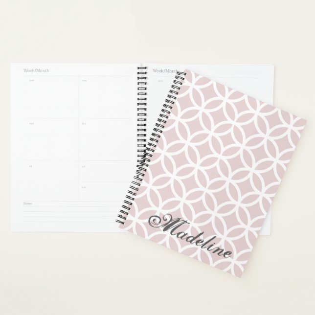 Pink Diamond Pattern Personalised Planner (Display)