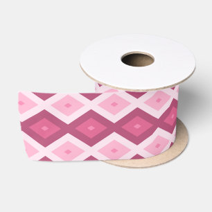 Pink diamond pattern satin ribbon