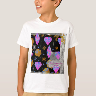 Pink Diamonds & Golden Stars Kids Tee