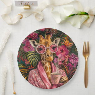 Pink Diamonds & Morning Glamour Paper Plate