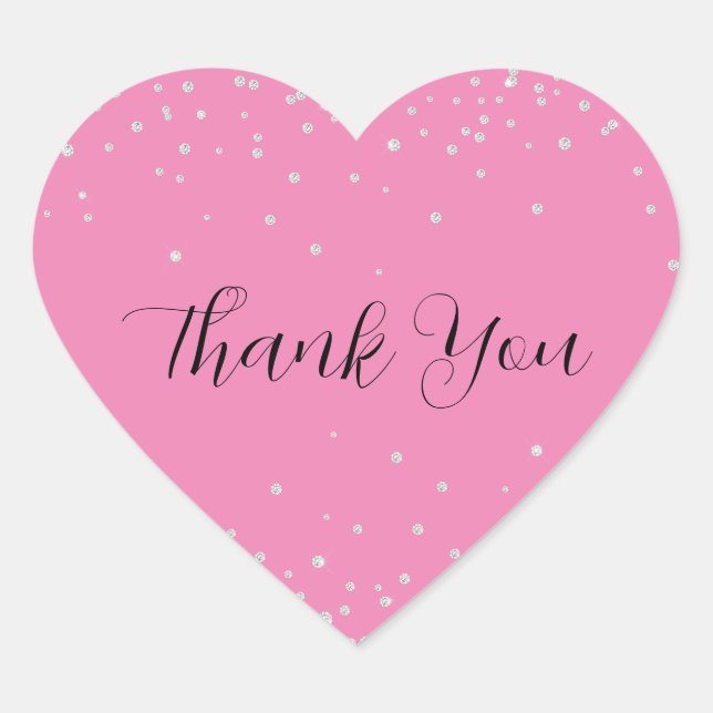 Pink Diamonds Name Heart Sticker (Front)