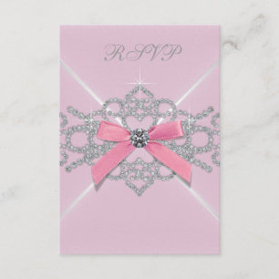 Pink Diamonds Pink Sweet 16 Birthday Party RSVP Card